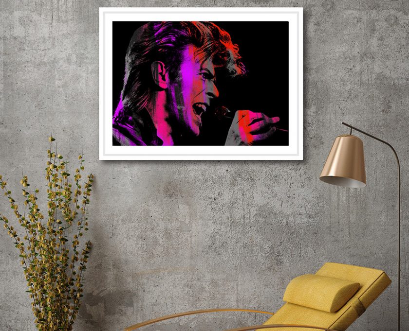 Singing Bowie Pink Med White Framed 425