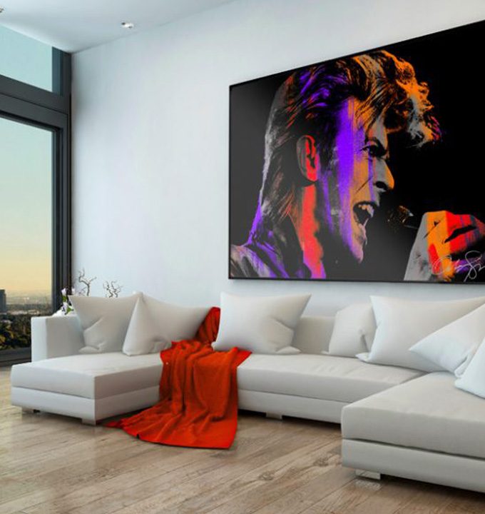 Singing Bowie pink large canvas 625