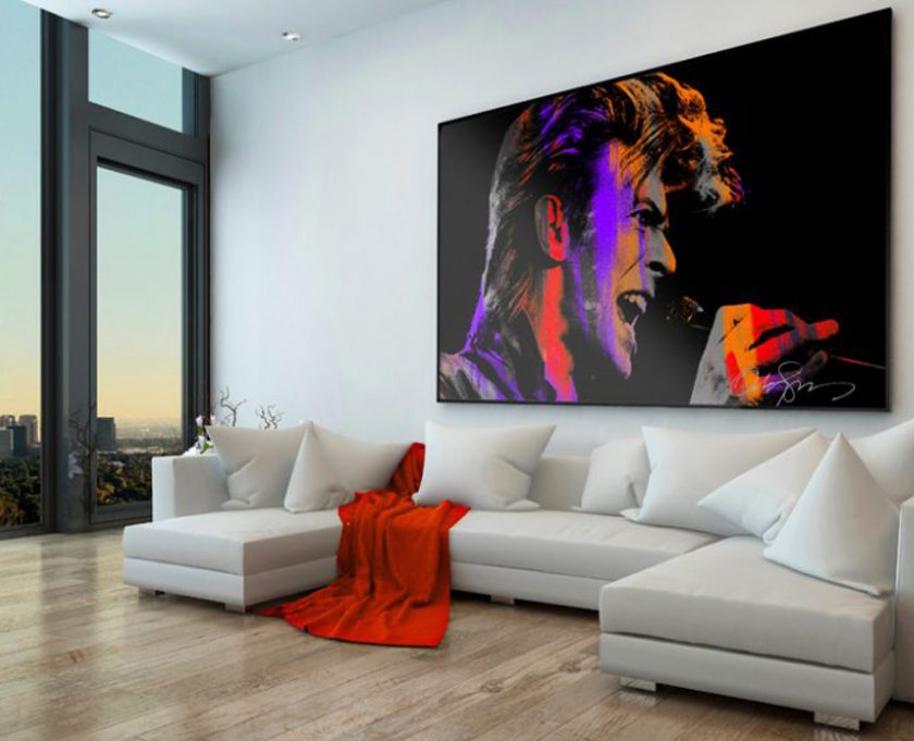 Singing Bowie pink large canvas 625