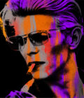 Orange Young Bowie Large Canvas Print
