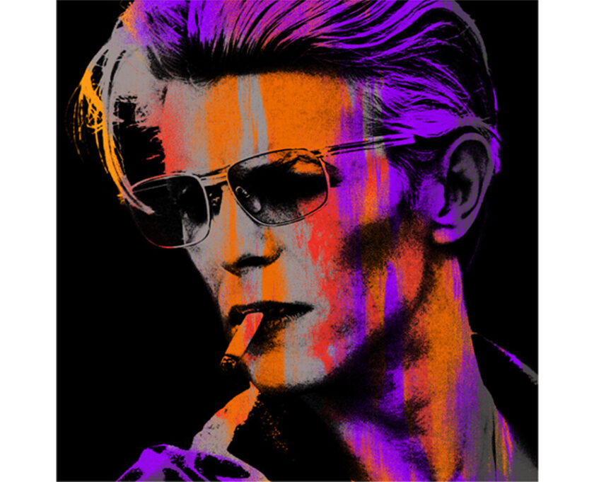 Orange Young Bowie Large Canvas Print